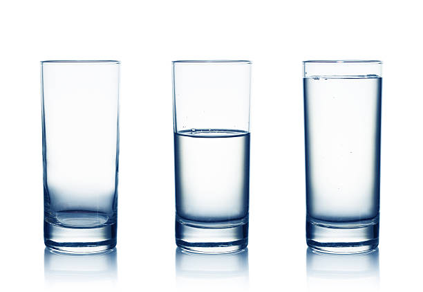 A glass of water against a white background.